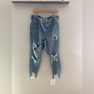 American Eagle Outfitters Light Blue Ripped High Rise Jegging